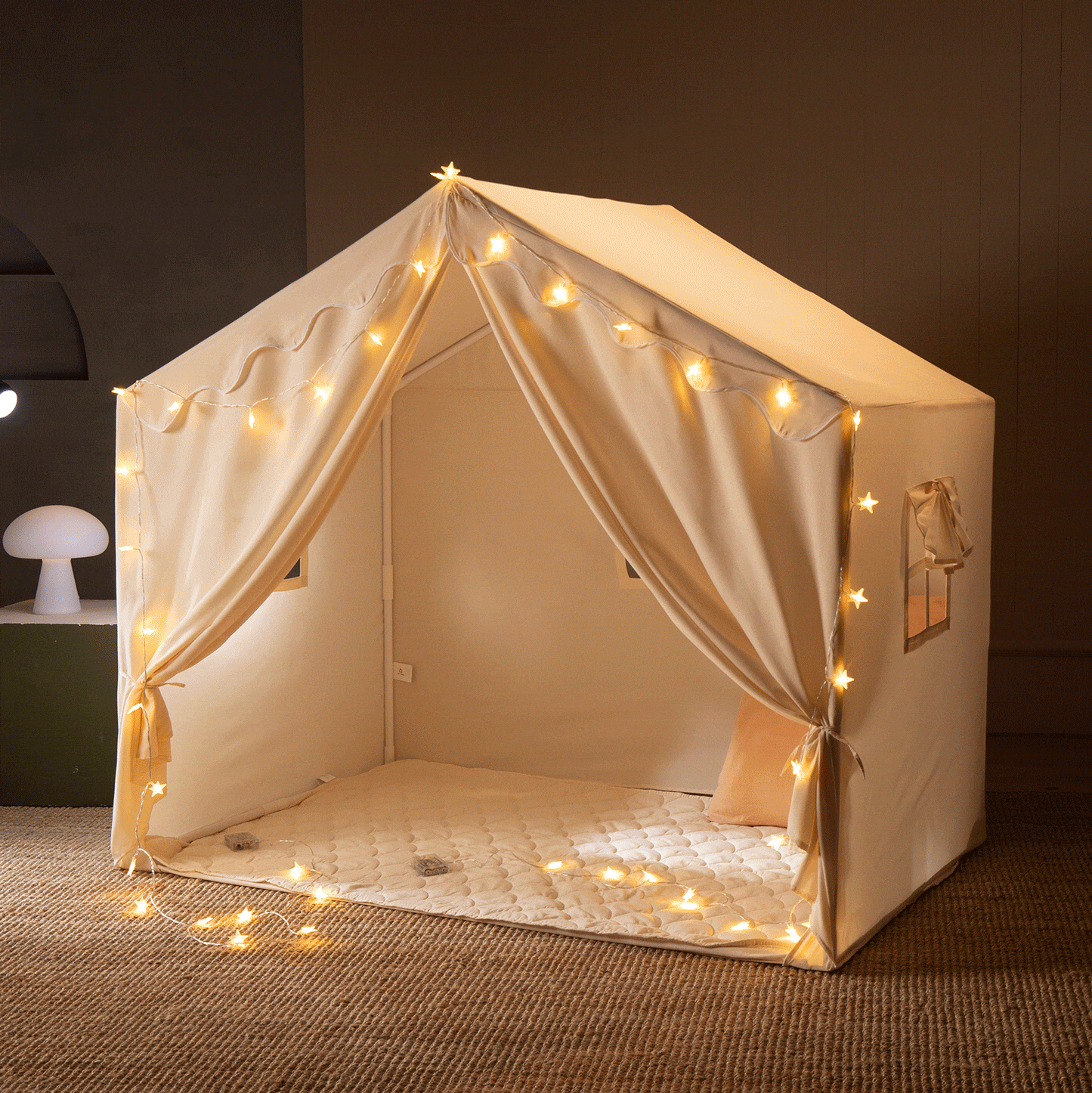 Tiny Land® Kids Tent – Large Cozy Tent with Star Lights