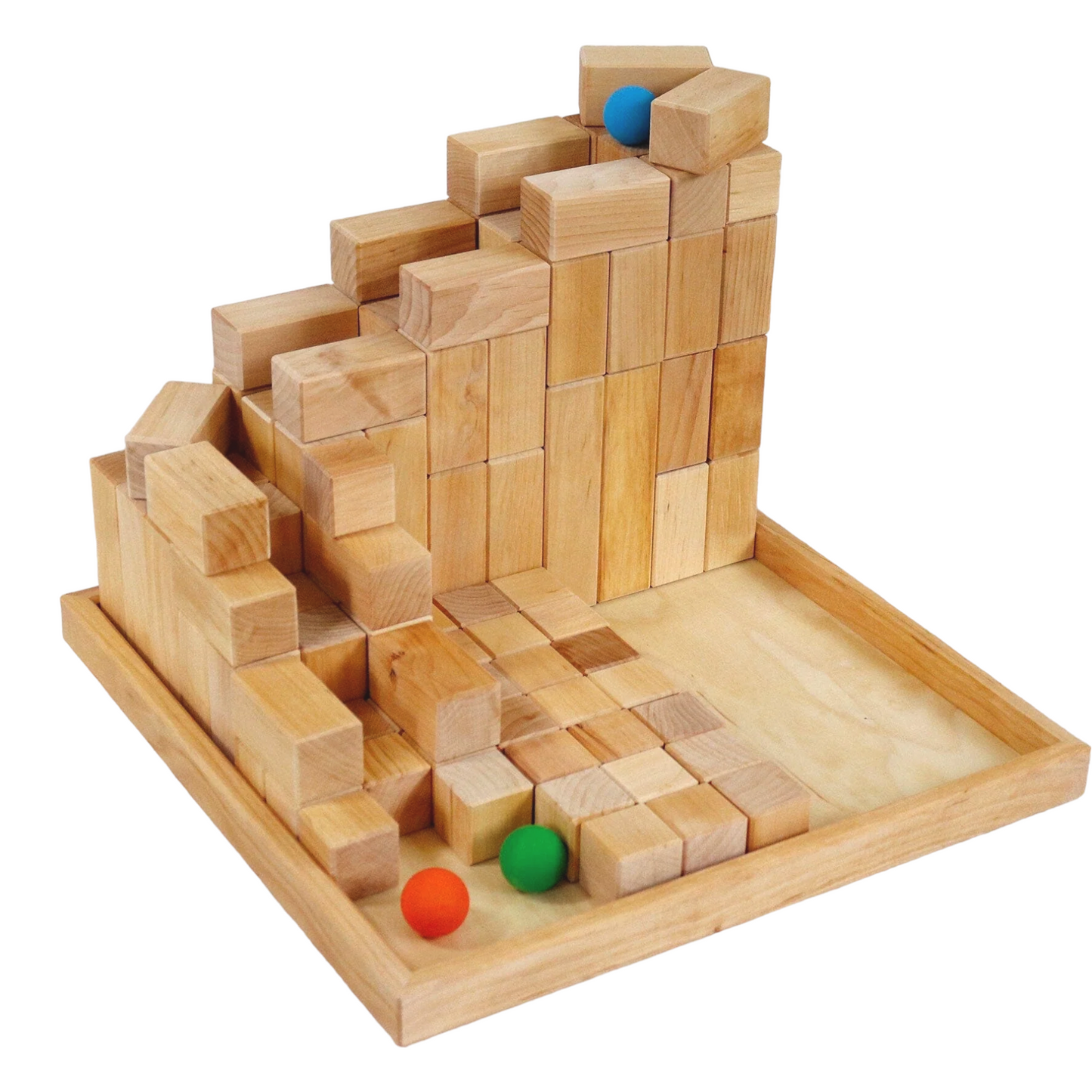 **Pre-order (Ships in 2-3 Weeks)**100 Pcs Large Natural Stepped Pyramid Wooden Stacking Building Blocks