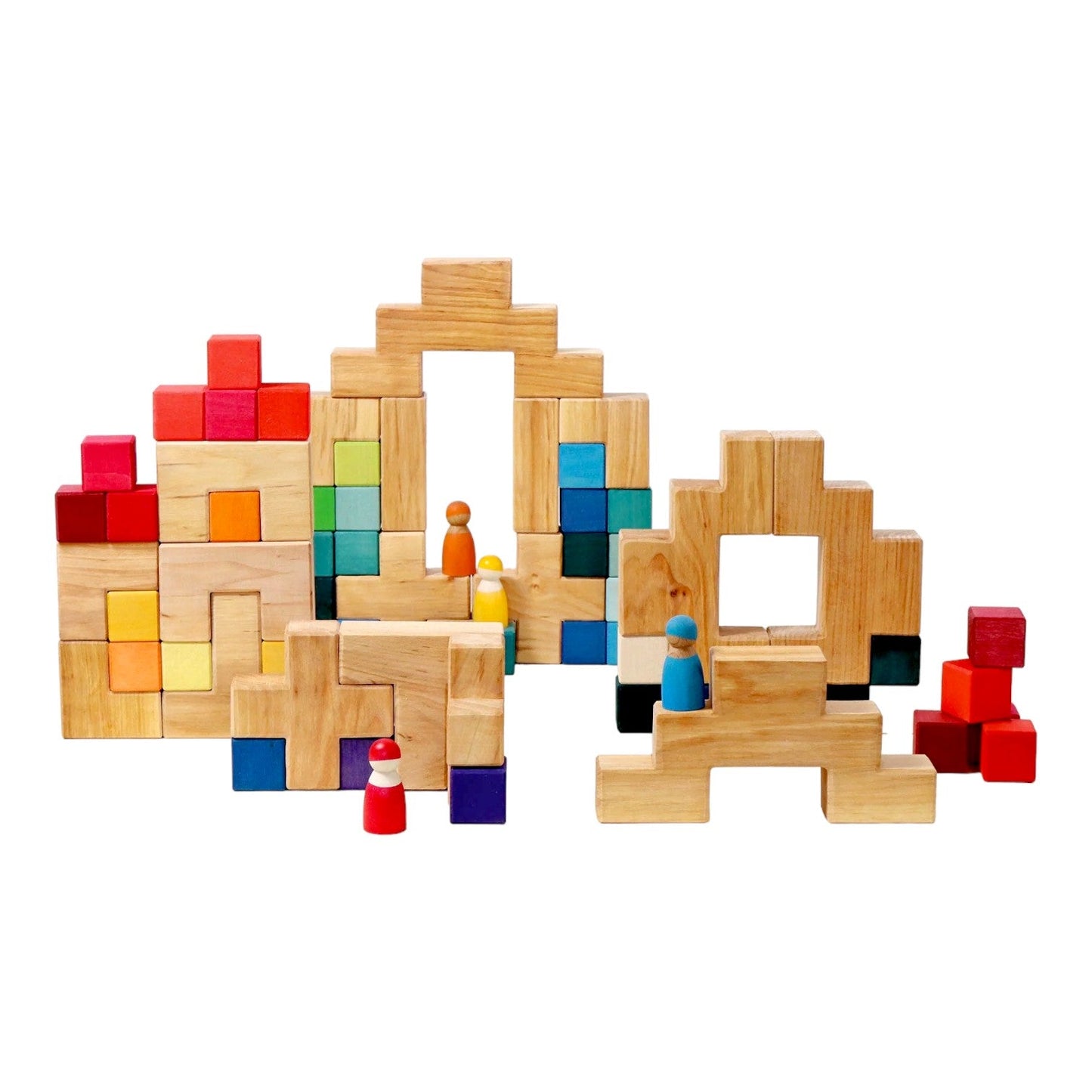 **Pre-order (Ships in 2-3 Weeks)**19 Pcs Wooden Stairway Building Blocks Set