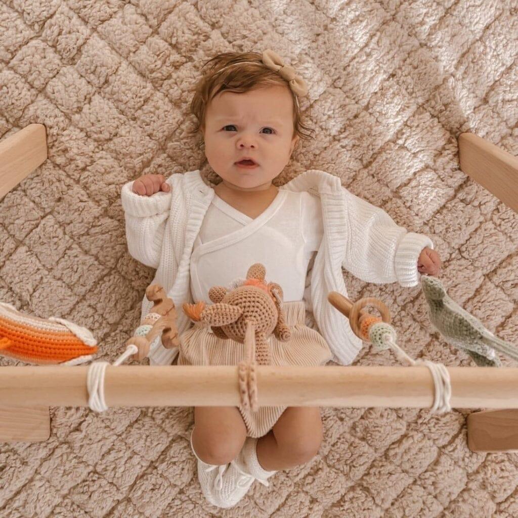 Handmade Crochet Toys for Baby Gym | Boho Desert - The Nurturing Nook