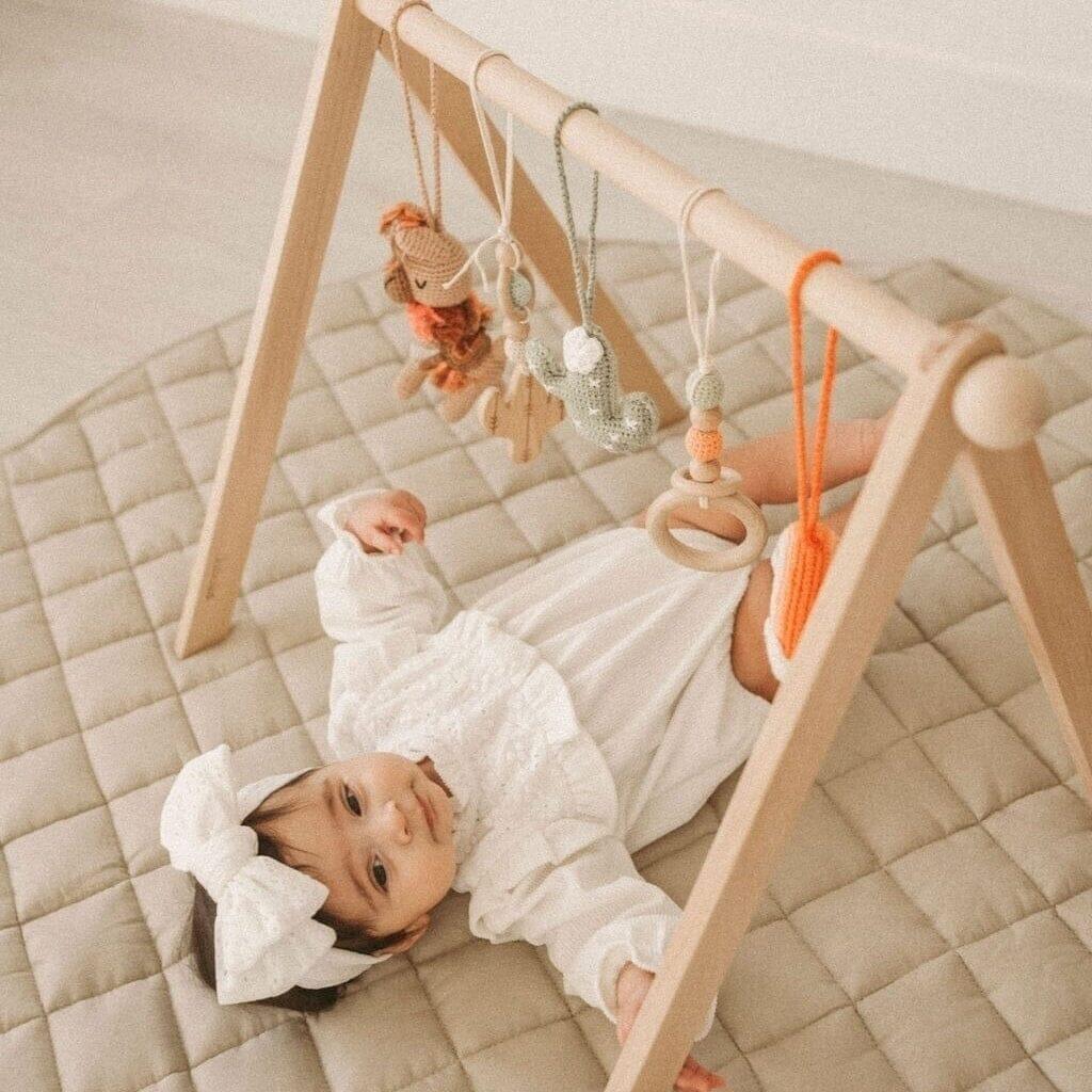 Handmade Crochet Toys for Baby Gym | Boho Desert - The Nurturing Nook