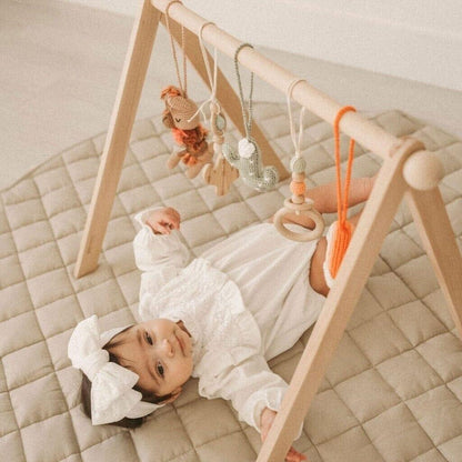 Handmade Crochet Toys for Baby Gym | Boho Desert - The Nurturing Nook