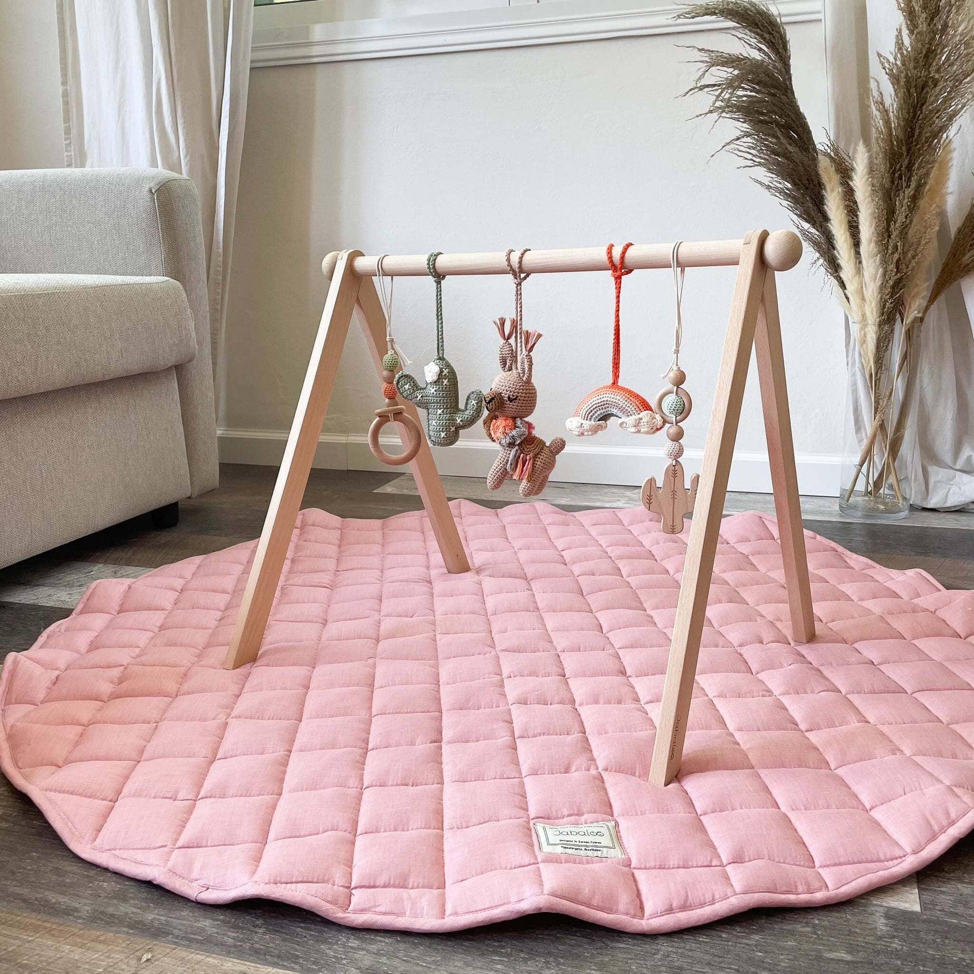 Handmade Crochet Toys for Baby Gym | Boho Desert - The Nurturing Nook