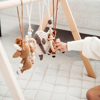 Handmade Crochet Toys for Baby Gym | Farm House - The Nurturing Nook