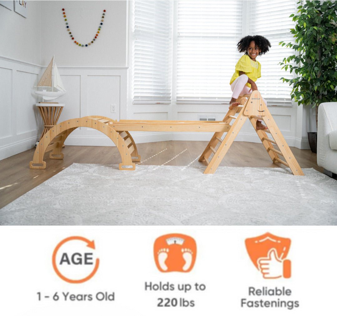 Hazel - Pikler Triangle Ladder & Rocker Set - The Nurturing Nook