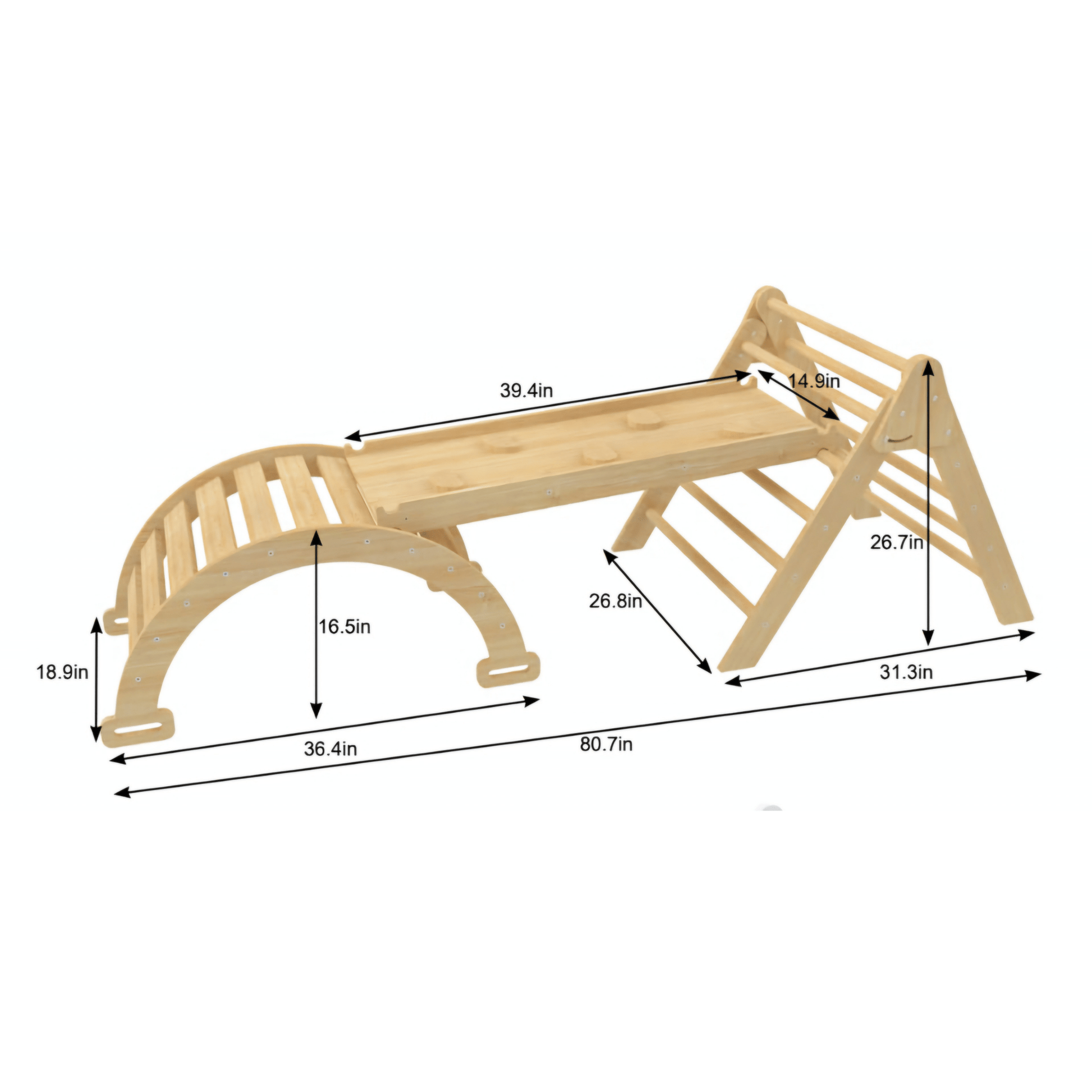 Hazel - Pikler Triangle Ladder & Rocker Set - The Nurturing Nook