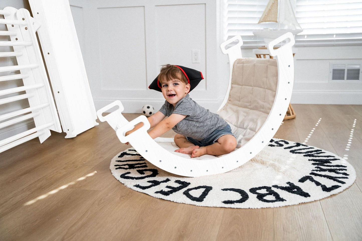 Hazel - Pikler Triangle Ladder & Rocker Set - The Nurturing Nook