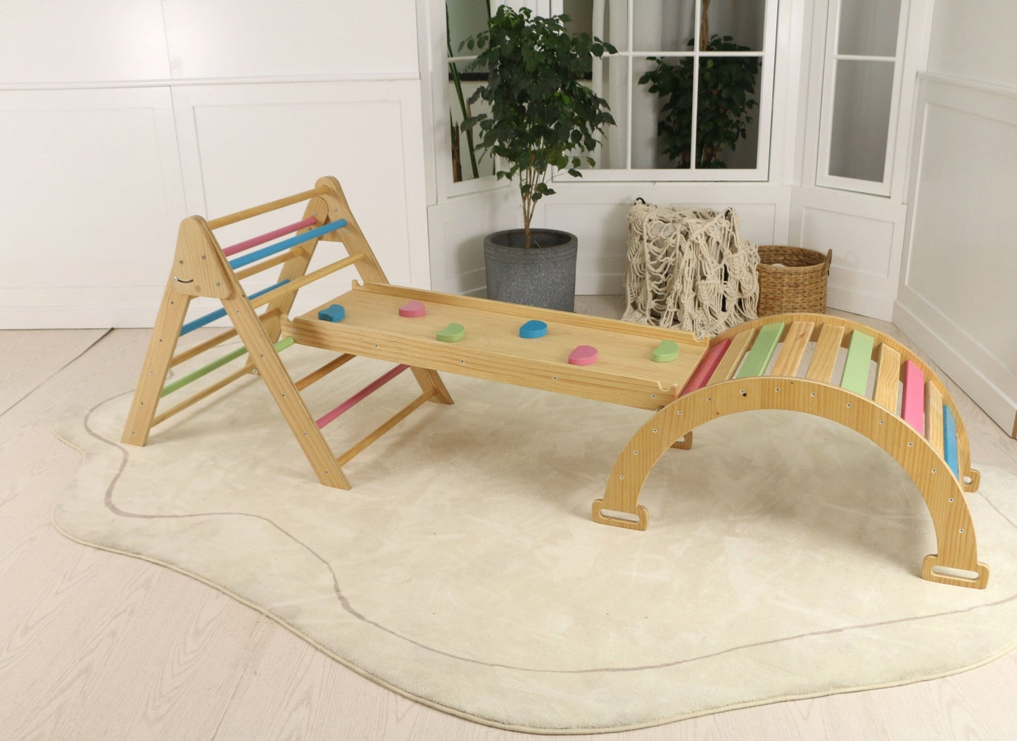Hazel - Pikler Triangle Ladder & Rocker Set - The Nurturing Nook