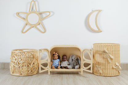 Rainbow Circle Toy Storage Hamper | Nursery Organizer for Blankets & Pillows
