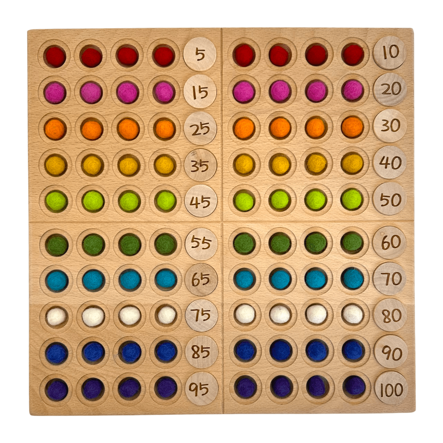 Hundred Frame Coin Pockets Set with Counting and Alphabet Coins - The Nurturing Nook