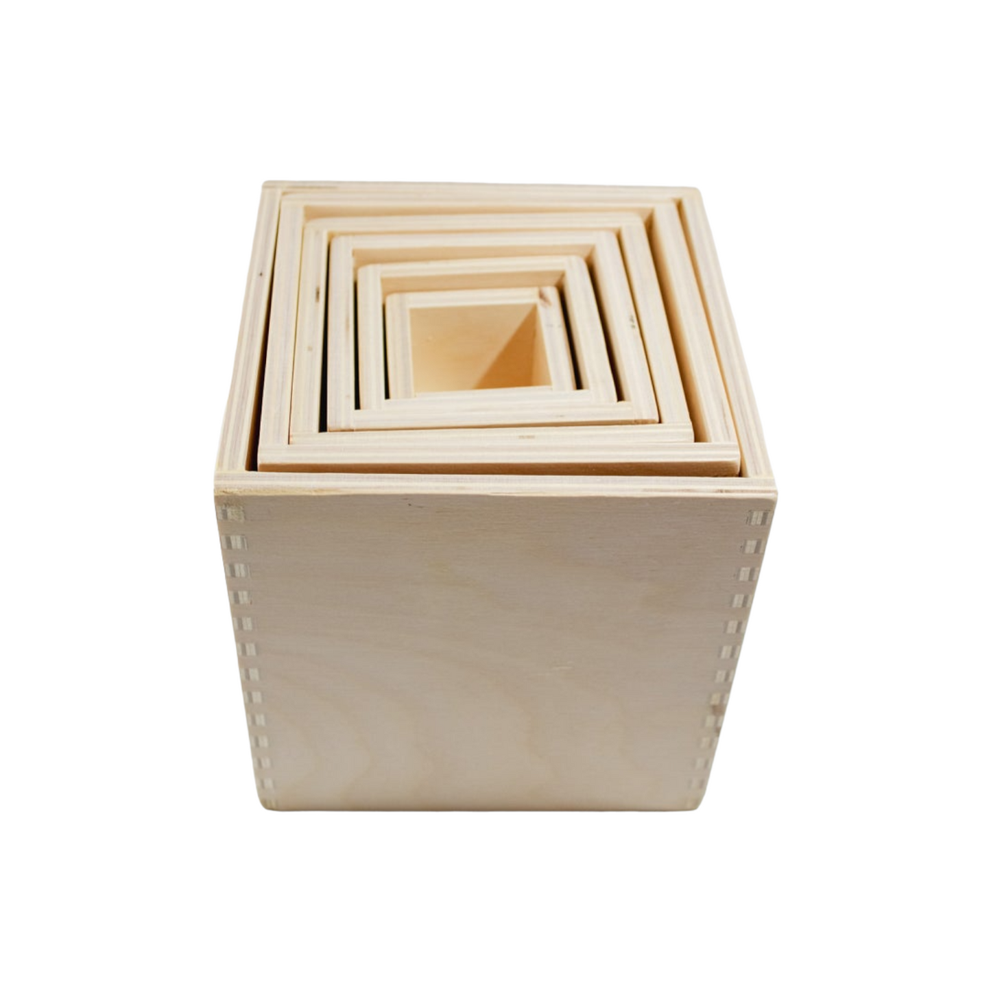 **Pre-order (Ships in 2-3 Weeks)**6 Pcs Natural Wooden Nesting Box Set