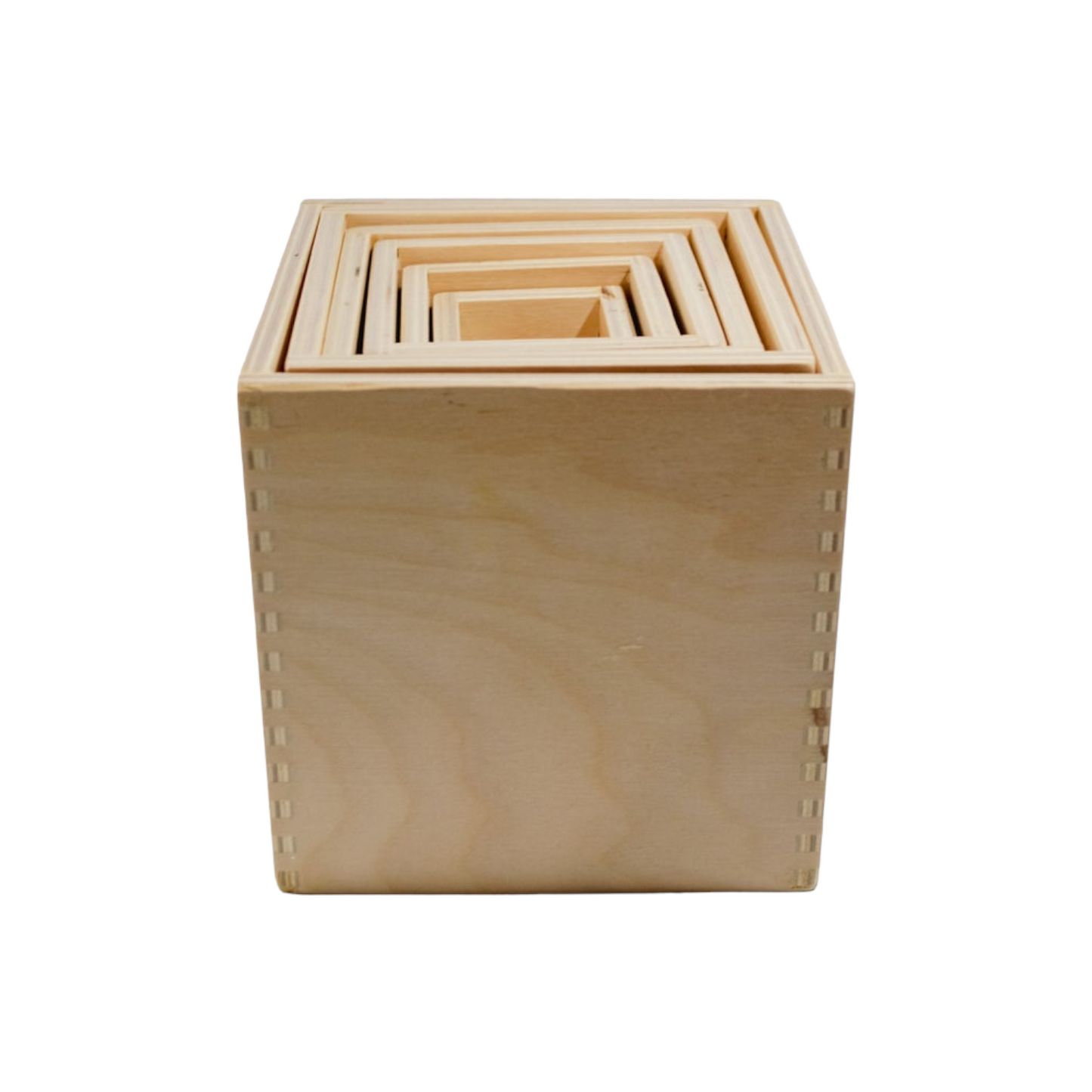 **Pre-order (Ships in 2-3 Weeks)**6 Pcs Natural Wooden Nesting Box Set