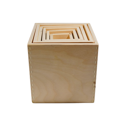 **Pre-order (Ships in 2-3 Weeks)**6 Pcs Natural Wooden Nesting Box Set