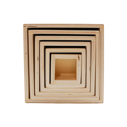 **Pre-order (Ships in 2-3 Weeks)**6 Pcs Natural Wooden Nesting Box Set