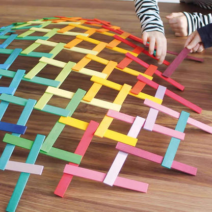 **Pre-order (Ships in 2-3 Weeks)**120 Pcs STAINED Leonardo Building Sticks - Da Vinci's Bridge