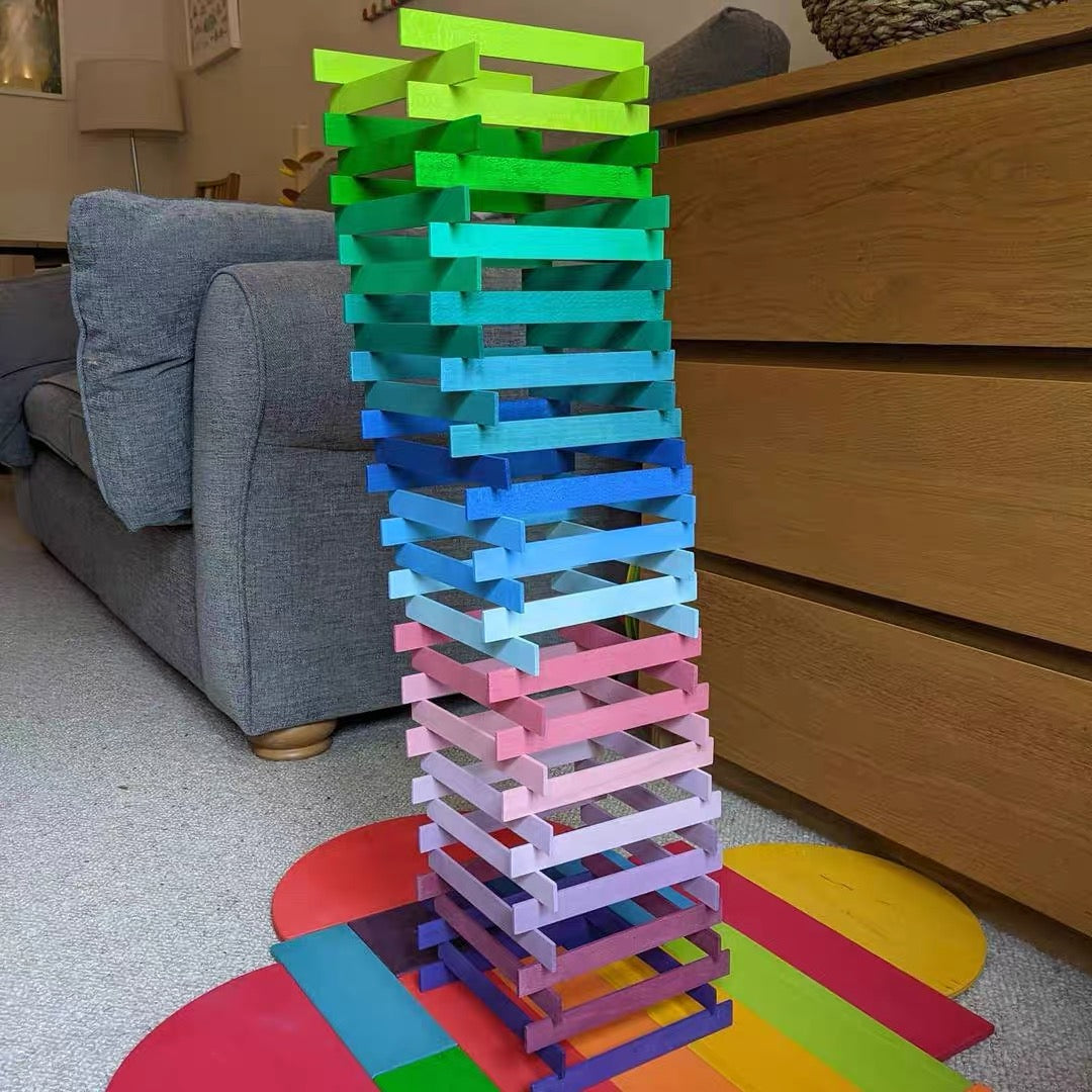 **Pre-order (Ships in 2-3 Weeks)**120 Pcs STAINED Leonardo Building Sticks - Da Vinci's Bridge