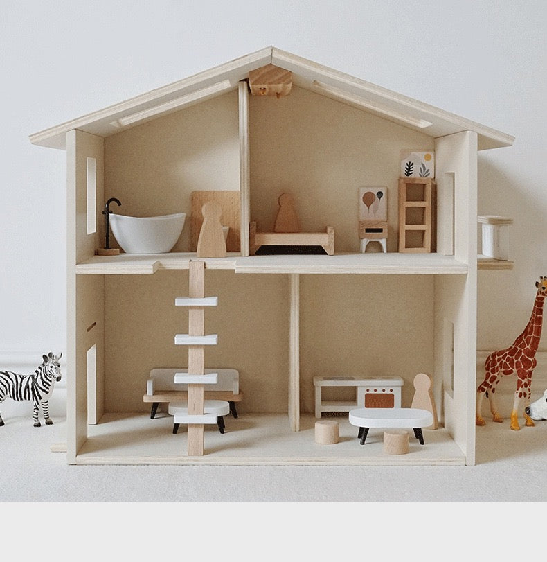 **Pre-order (Ships in 1-2 Weeks)** Wooden dollhouse miniature furniture play set