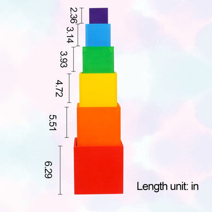 **Pre-order (Ships in 2-3 Weeks)**6 Pcs Natural Wooden Nesting Box Set