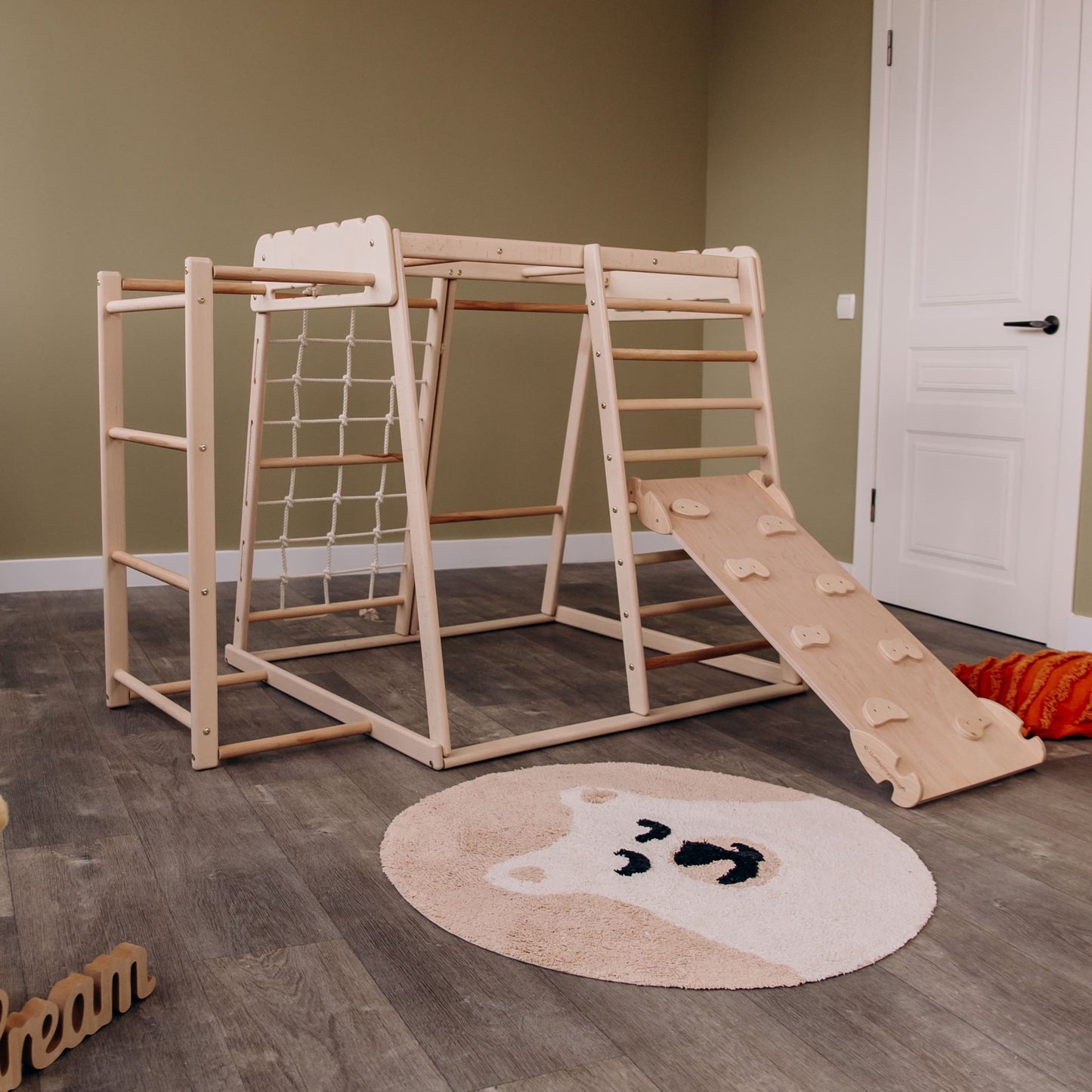 Indoor jungle gym – multi - position climbing tower with accessories - The Nurturing Nook