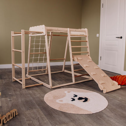 Indoor jungle gym – multi - position climbing tower with accessories - The Nurturing Nook
