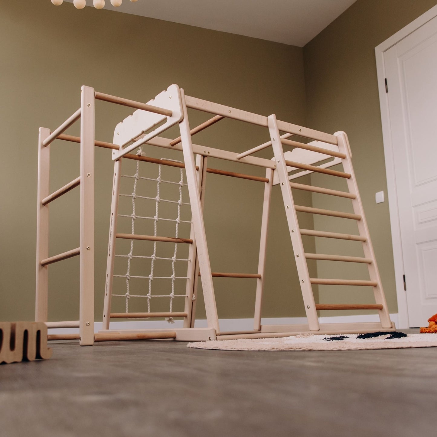 Indoor jungle gym – multi - position climbing tower with accessories - The Nurturing Nook