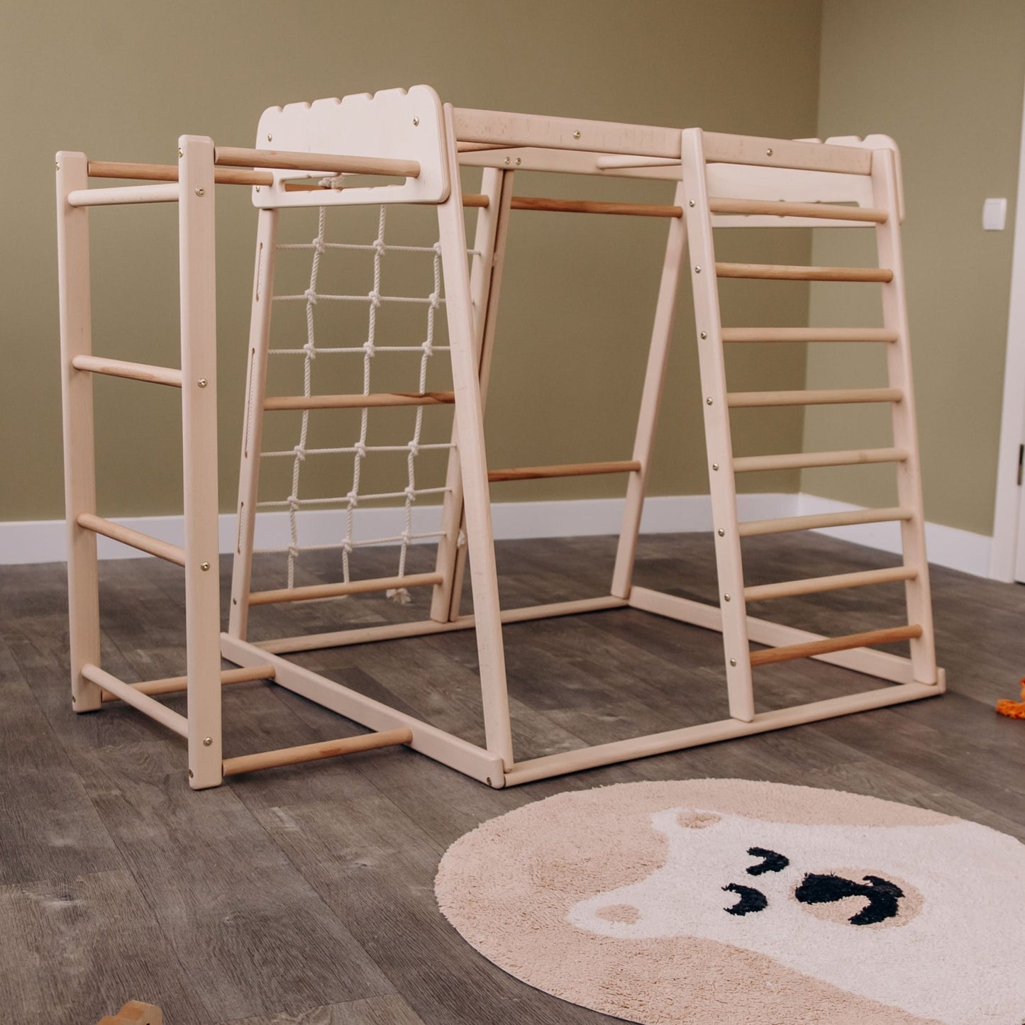 Indoor jungle gym – multi - position climbing tower with accessories - The Nurturing Nook
