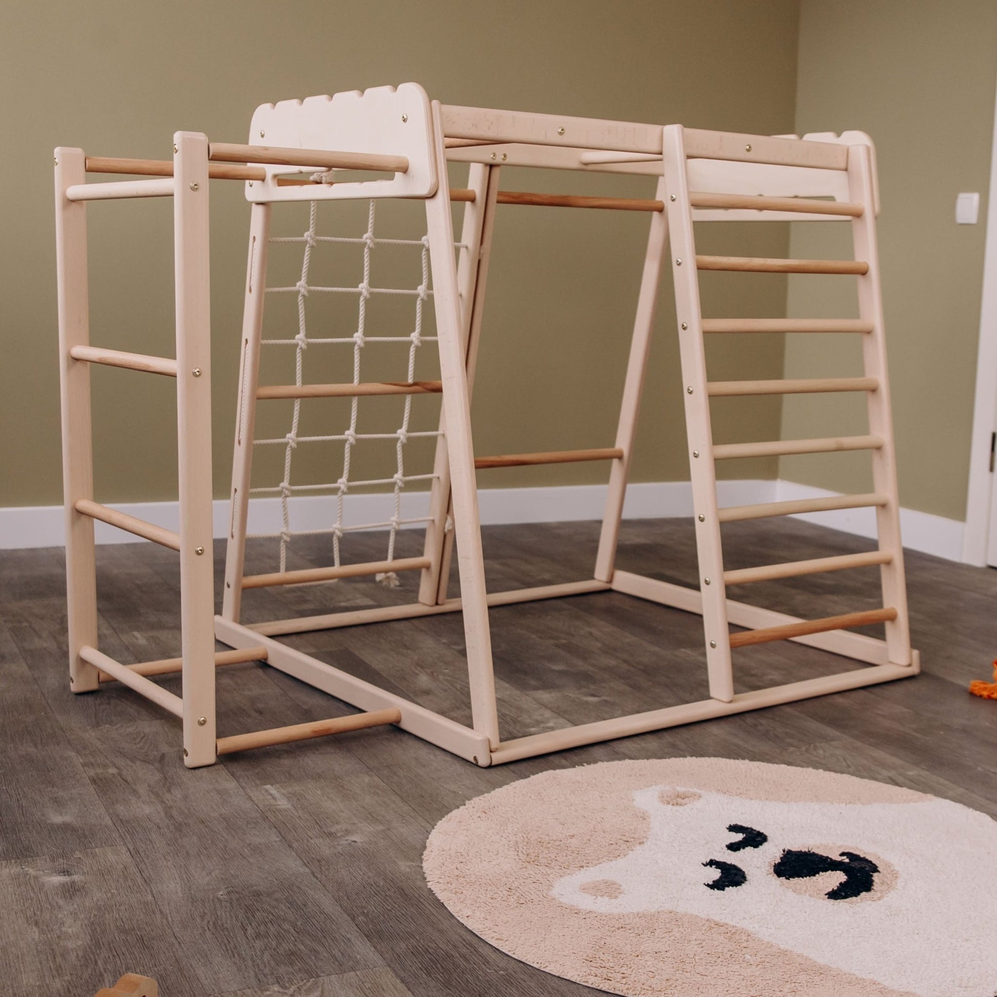 Indoor jungle gym – multi - position climbing tower with accessories - The Nurturing Nook