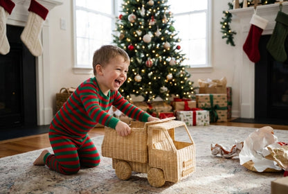 The Eco-Hauler: Handwoven Rattan Dump Truck | Kids Toy Truck