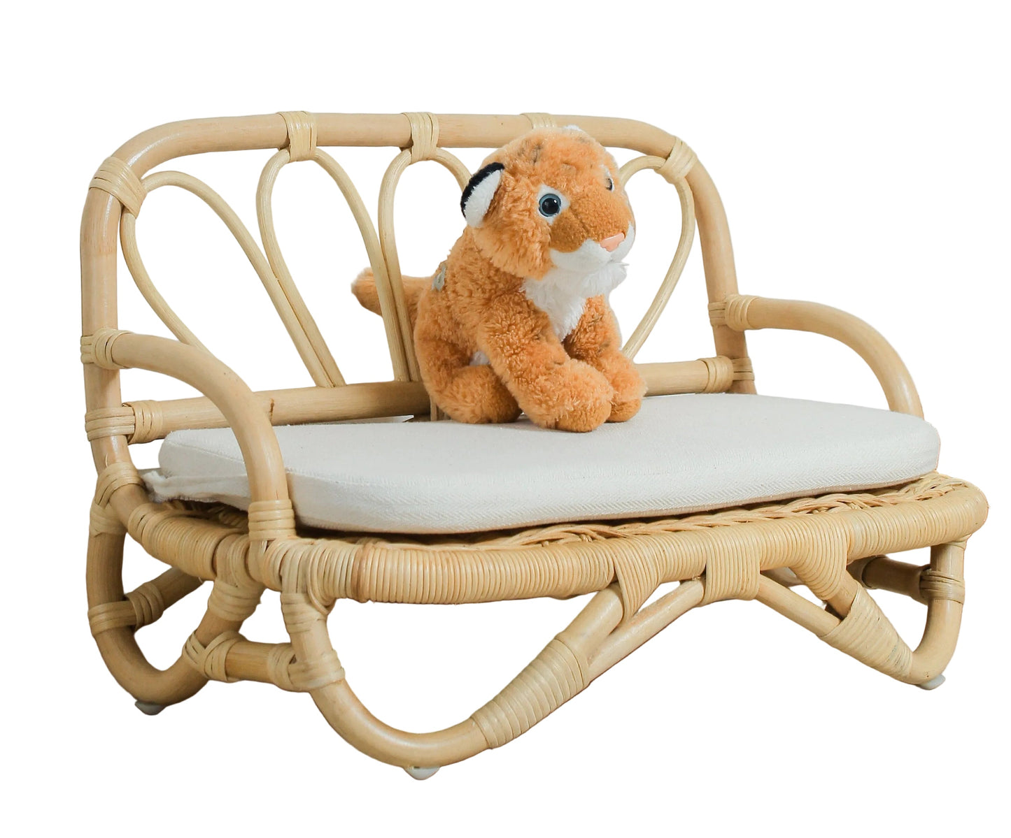 The Heirloom Doll Couch | Boho Montessori Doll Furniture | Eco-Friendly Pretend Play Sofa for Dolls