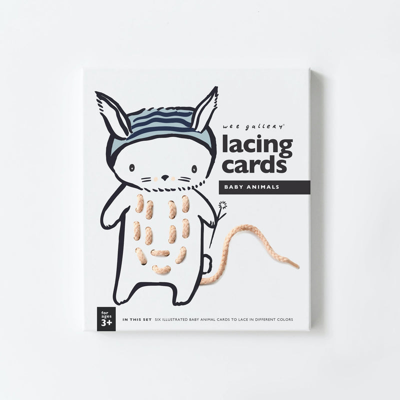 Lacing cards - baby animals for toddlers age 3+