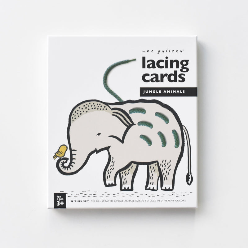 Lacing cards jungle animals for toddlers - set of 6