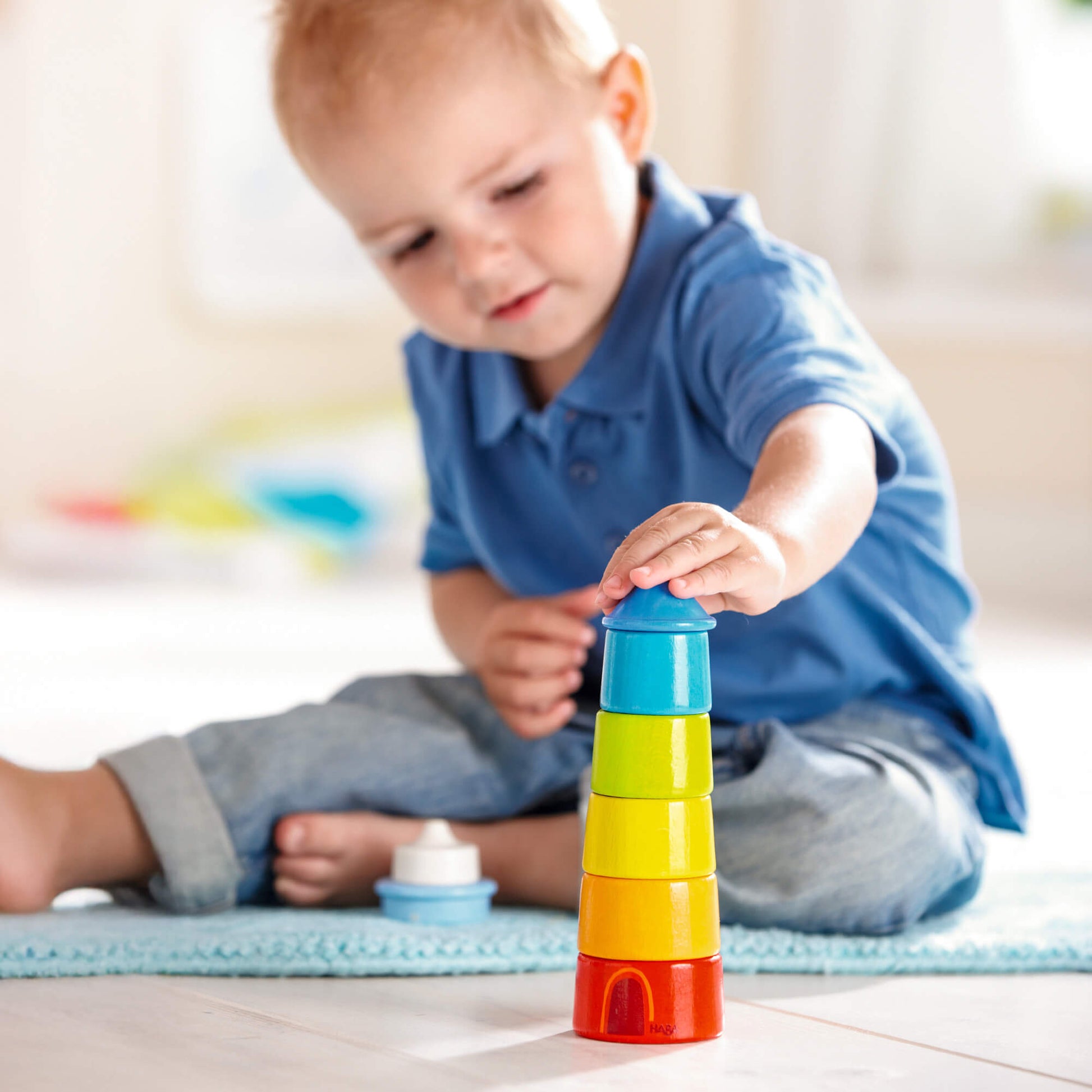 Lighthouse Wooden Rainbow Stacker - The Nurturing Nook