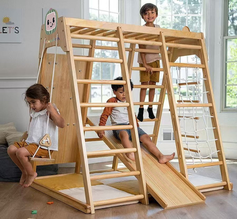 7-in-1 real wood playset indoor jungle gym