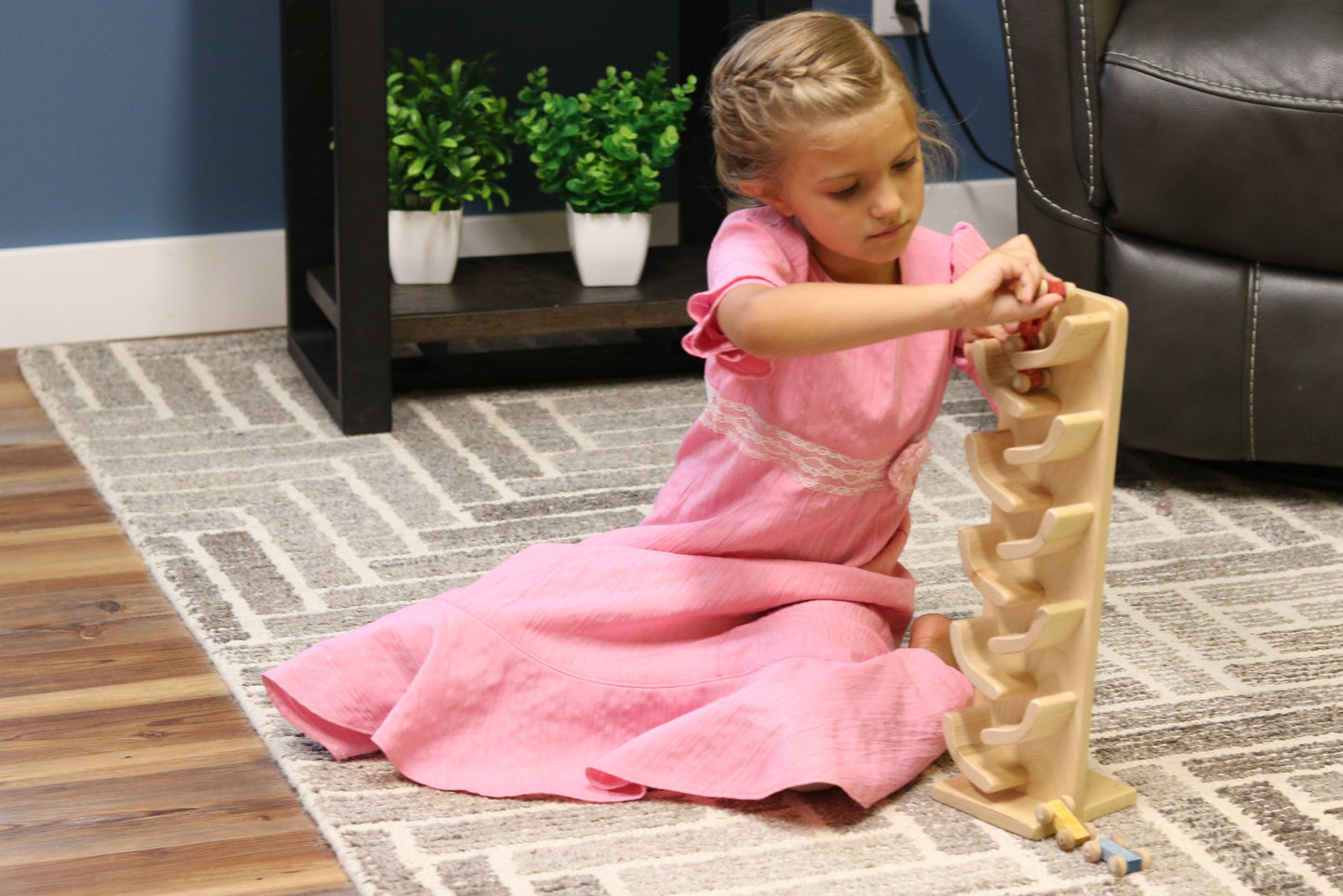 Mini wooden car roller toy – handmade