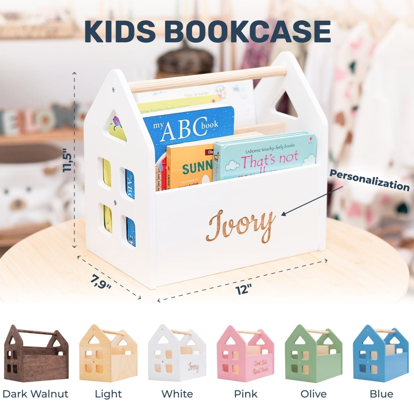 Dark Walnut Montessori Book Shelves