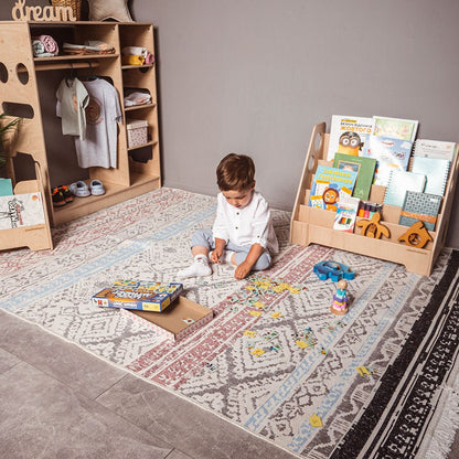 Montessori bookshelf – 5 - shelf front - facing bookcase - The Nurturing Nook