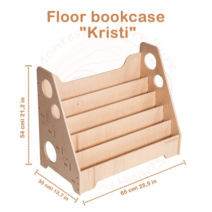 Montessori bookshelf – 5 - shelf front - facing bookcase - The Nurturing Nook