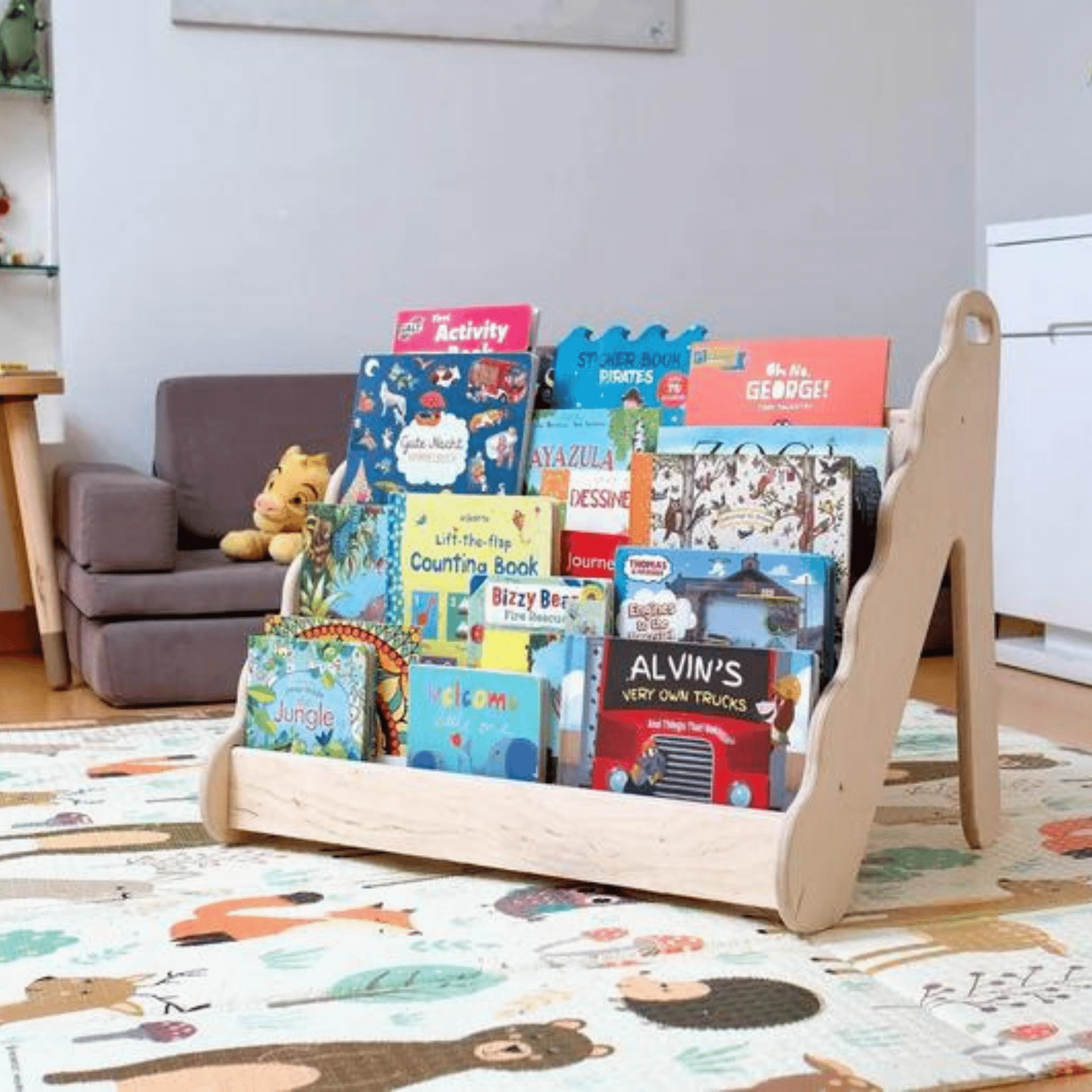 Montessori Bookshelf Wave Design | Small - Medium - Large Size - The Nurturing Nook
