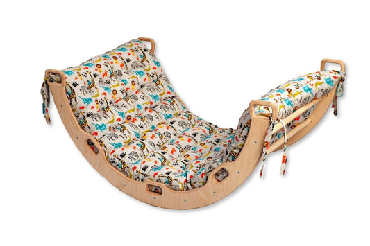 Climbing Arch / Rocker with Safari Pattern Pillow