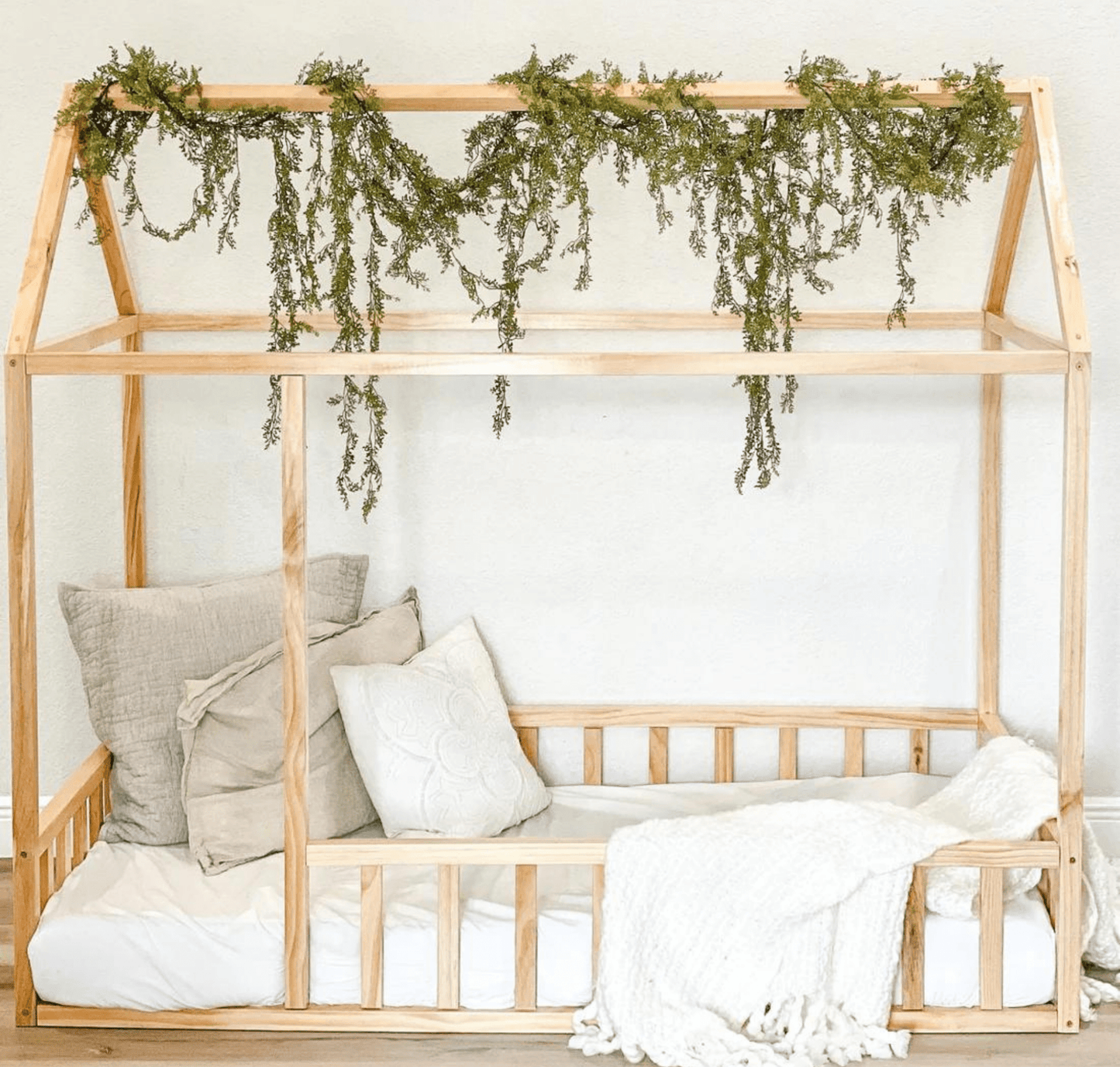 Montessori House Bed with Rails - The Nurturing Nook