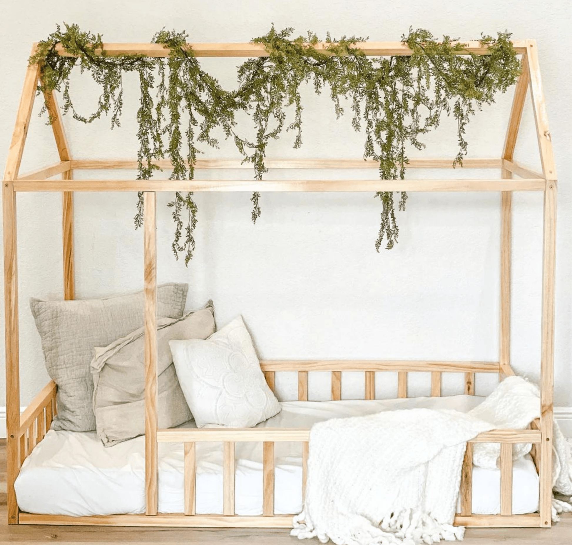 Montessori House Bed with Rails - The Nurturing Nook