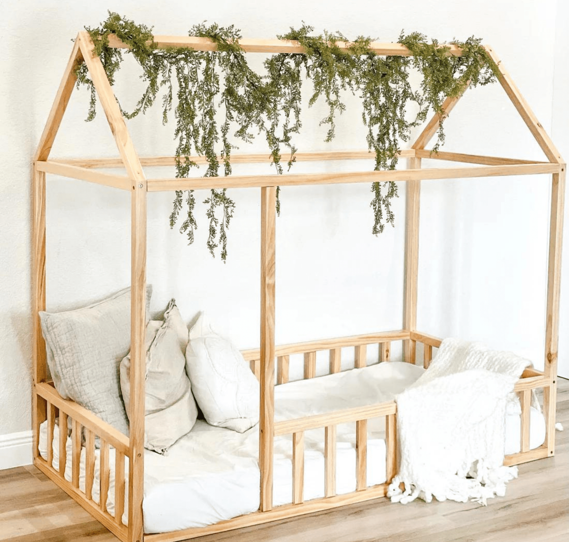 Montessori House Bed with Rails - The Nurturing Nook