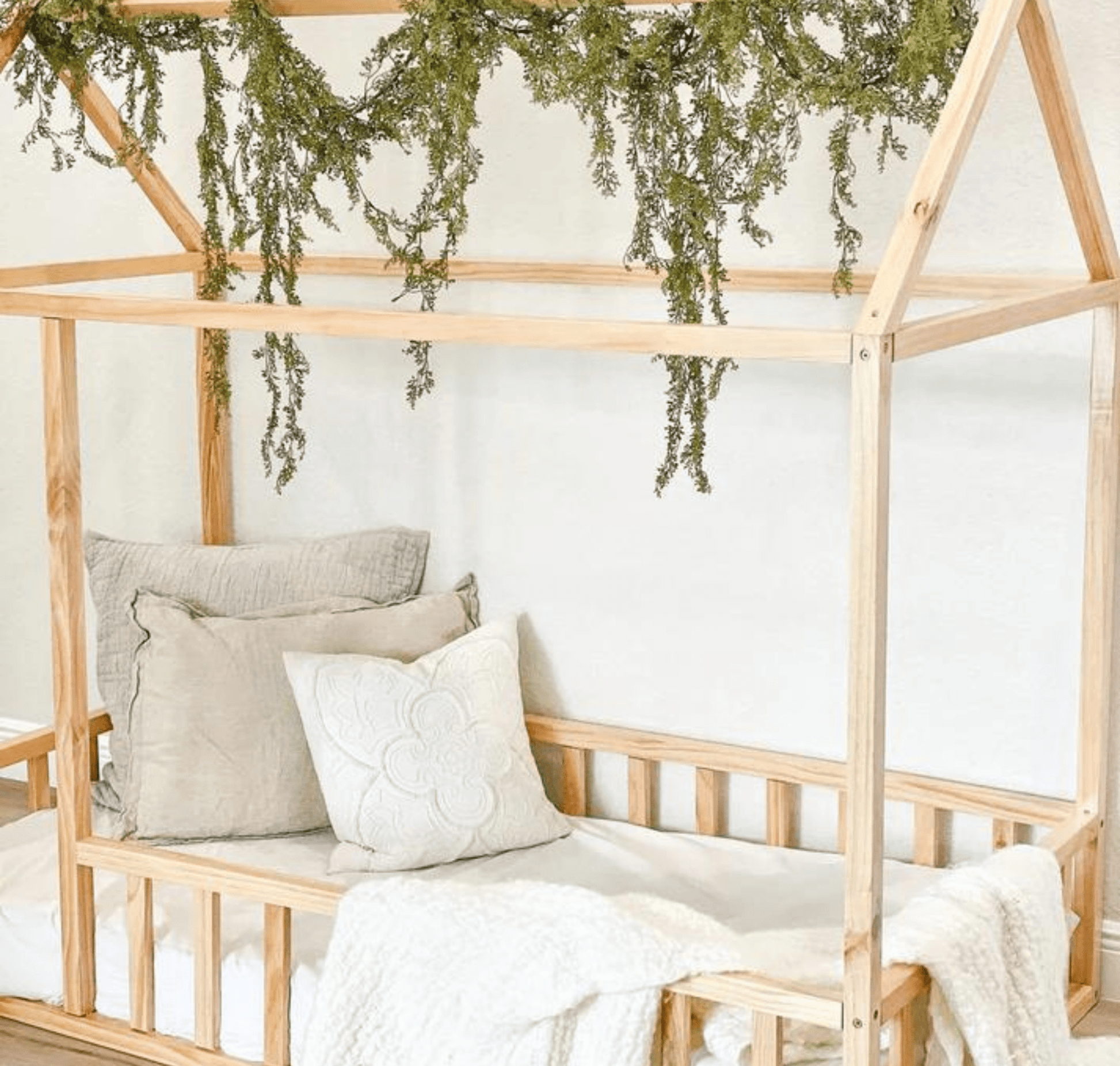 Montessori House Bed with Rails - The Nurturing Nook
