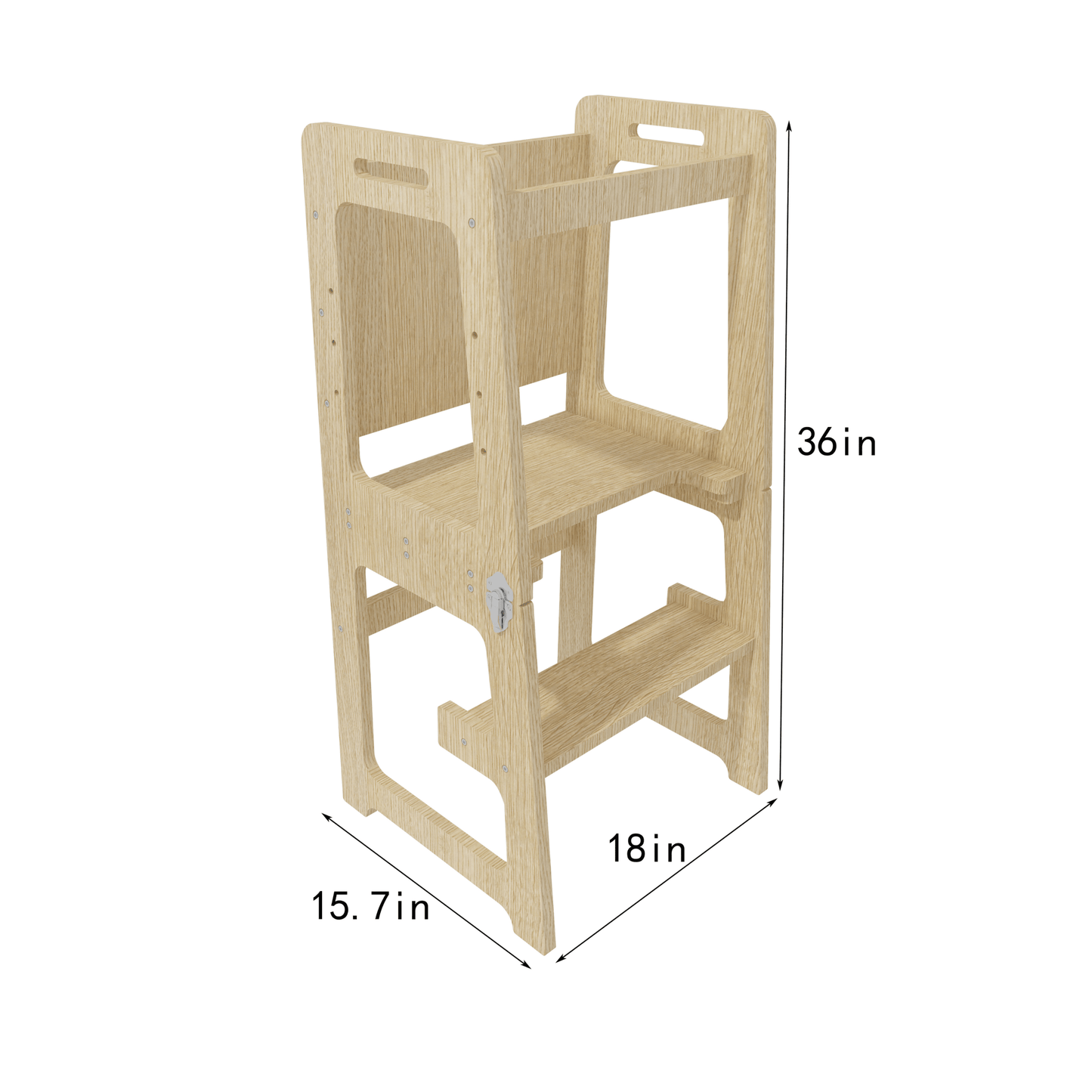 Montessori kitchen step stool desk with chalkboard & tower - The Nurturing Nook