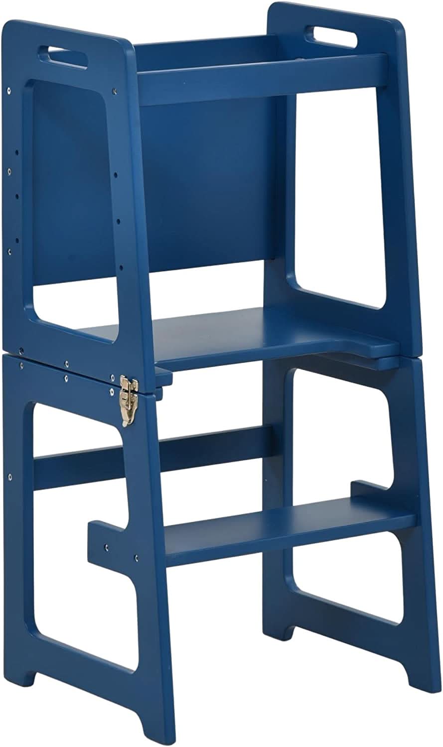 Montessori kitchen step stool desk with chalkboard & tower - The Nurturing Nook