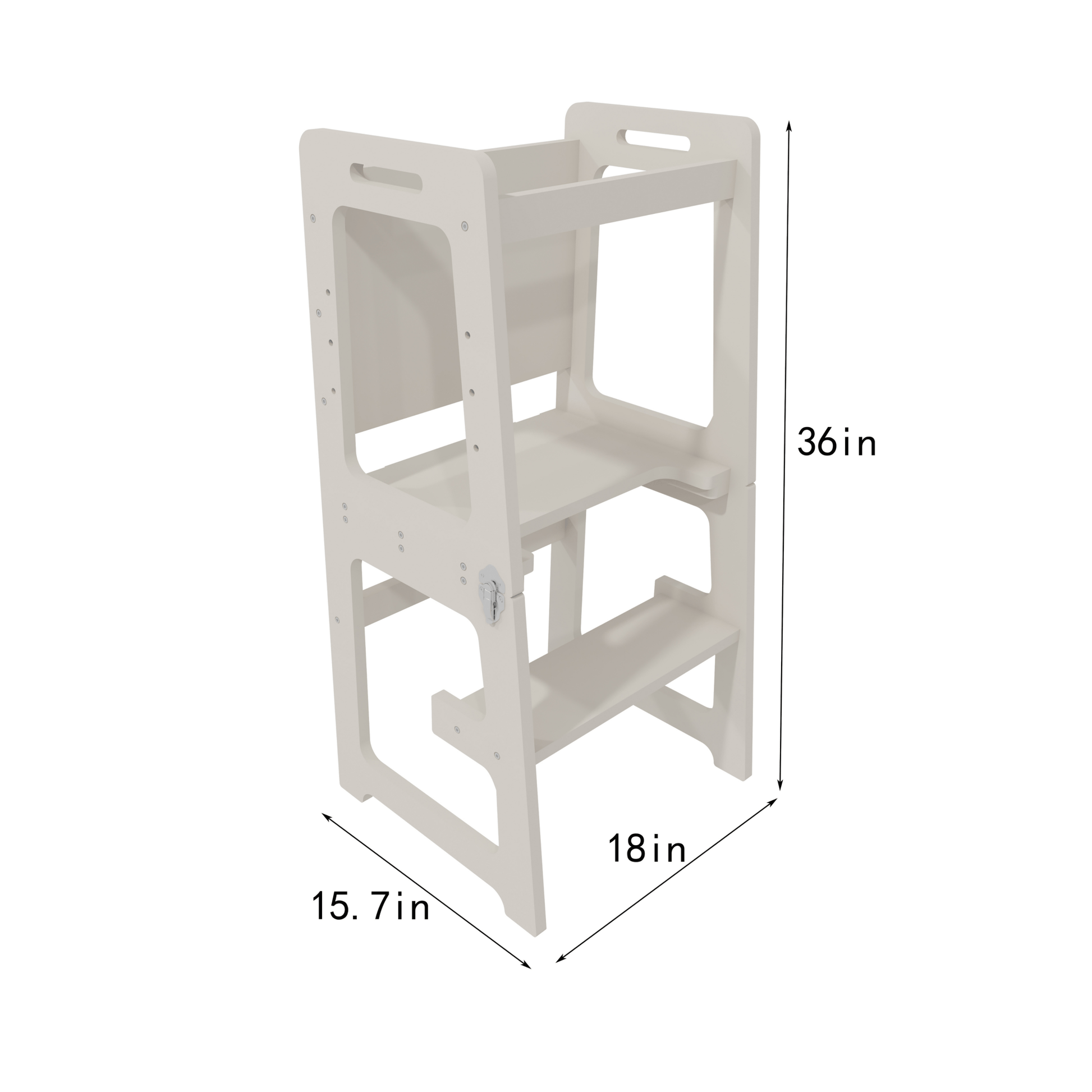 Montessori kitchen step stool desk with chalkboard & tower - The Nurturing Nook