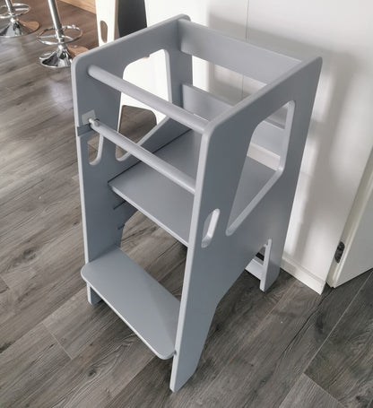 Montessori Learning Tower – Adjustable Wooden Toddler Tower - The Nurturing Nook