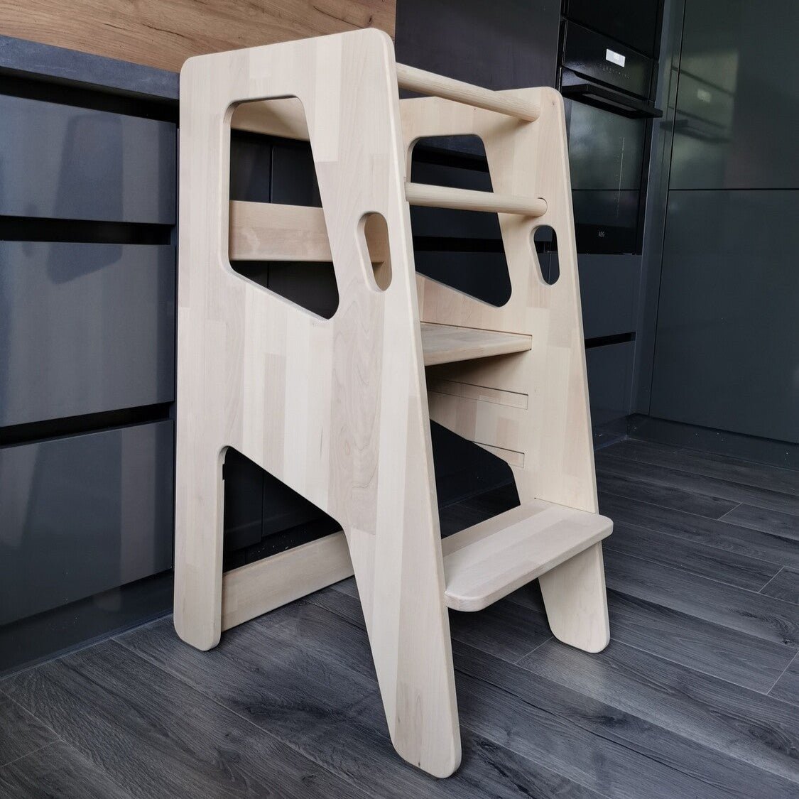 Montessori Learning Tower – Adjustable Wooden Toddler Tower - The Nurturing Nook