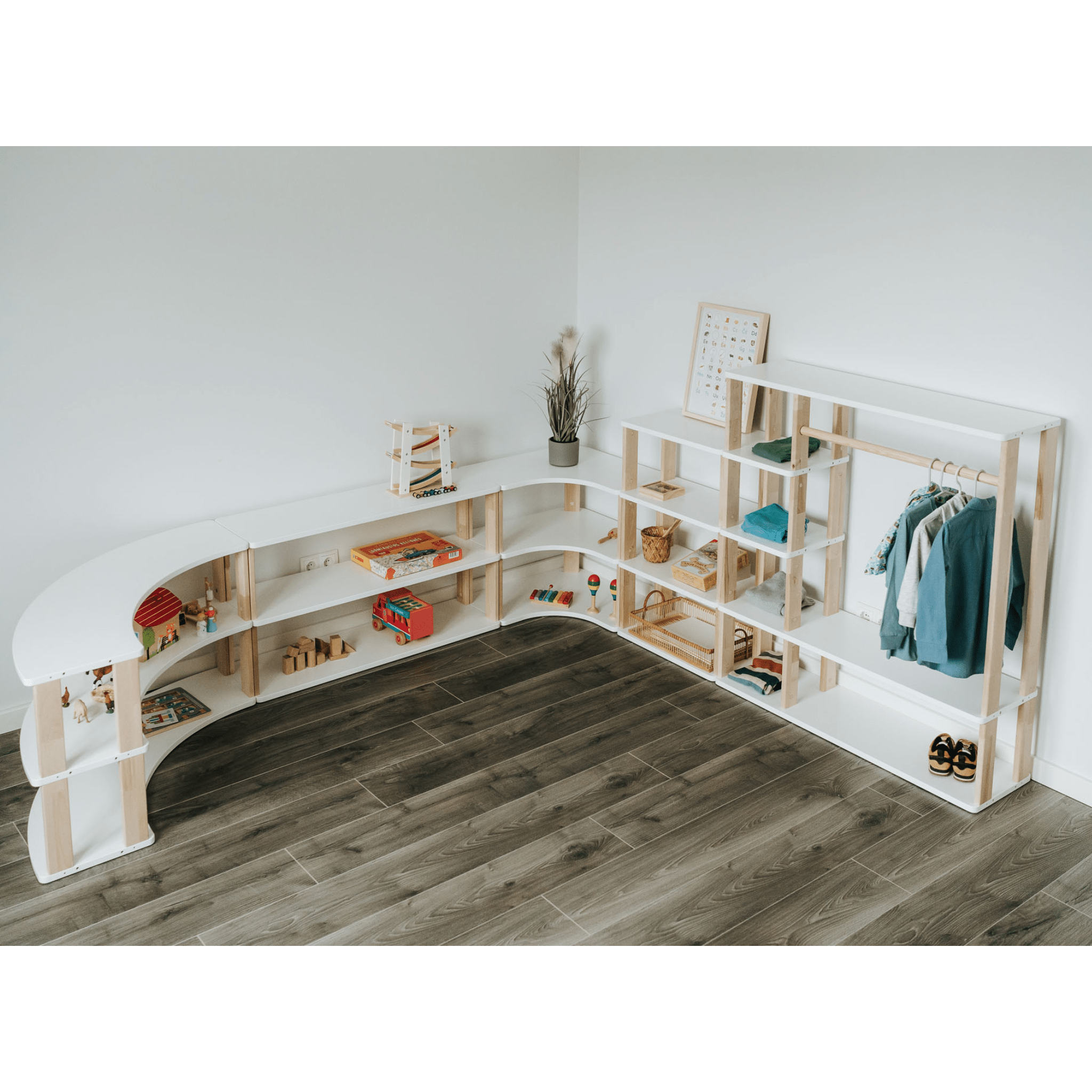 Montessori Modular Shelf for Kids - STRAIGHT - The Nurturing Nook