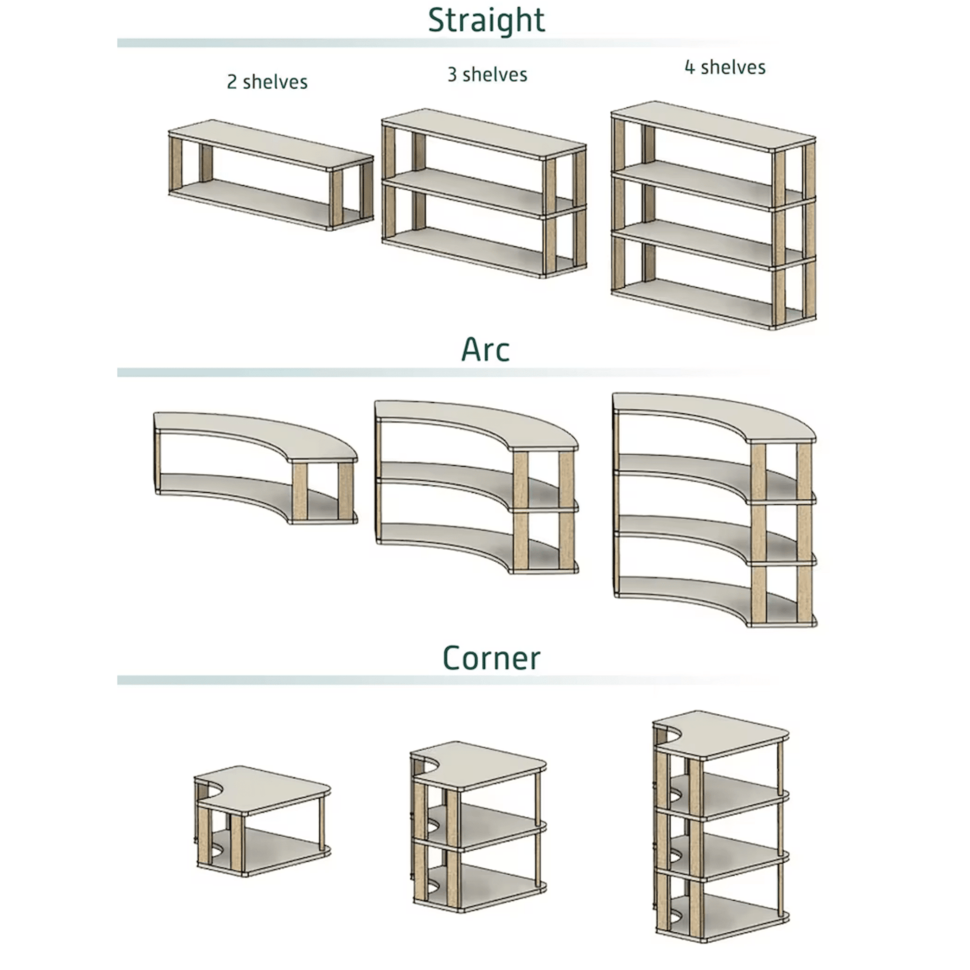 Montessori Modular Shelf for Kids - STRAIGHT - The Nurturing Nook